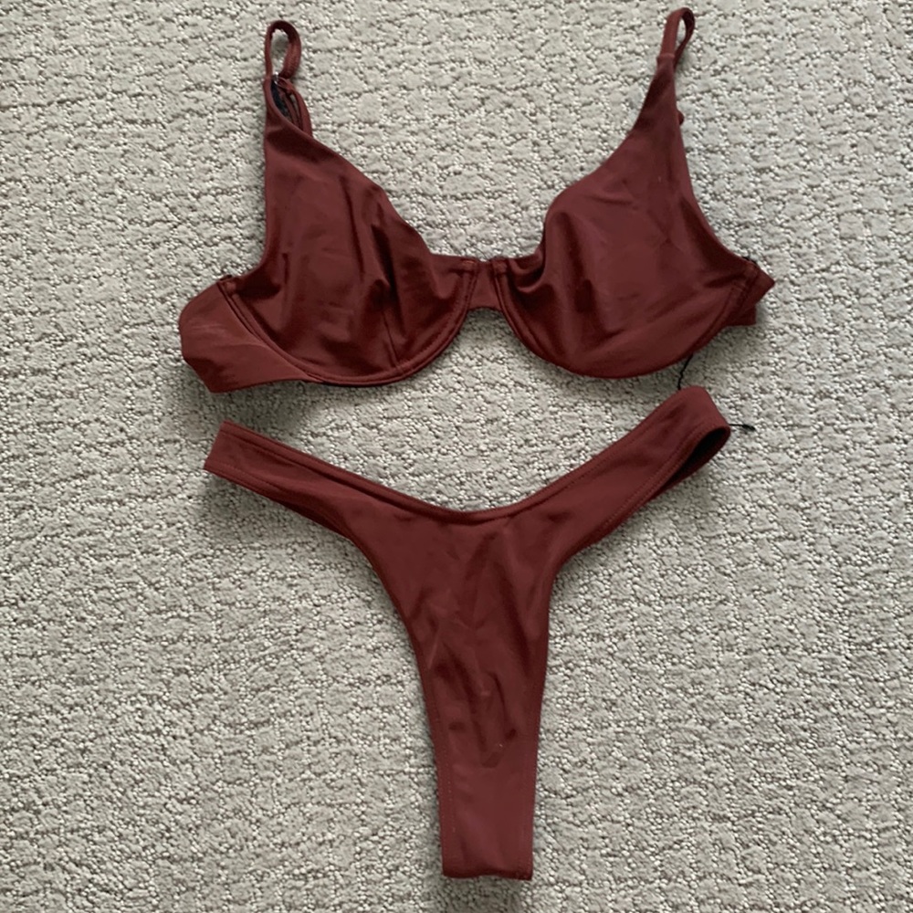 Pretty little thing brown bikini size US 8